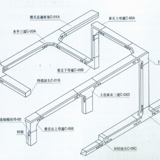 槽式桥架空间布置示意图